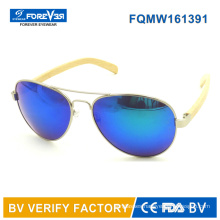 Fqmw161391 Good Quality Metal Sunglass with Bamboo Temple